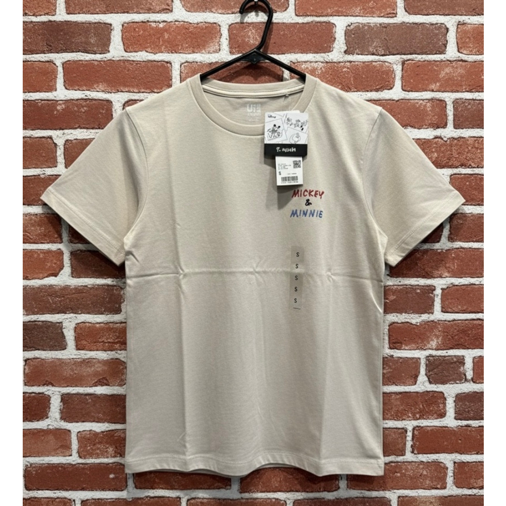 Women's Uniqlo UT Disney Yu Nagaba Mickey Minnie tee beige